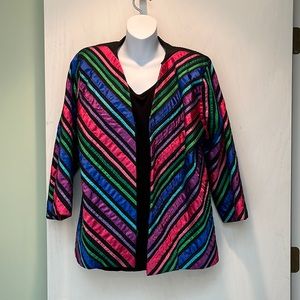 Vintage 🌈 Multi colored zip-front jacket